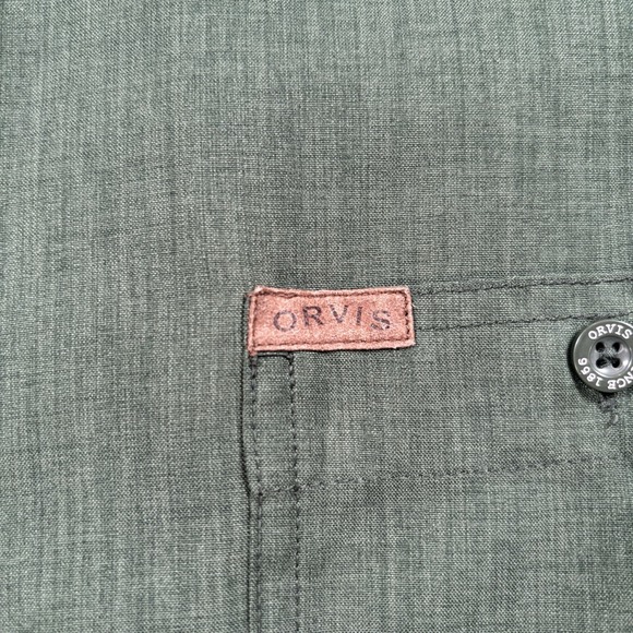 Orvis Classic Collection Mens Green Short Sleeve Button Up Shirt XL Polyester - Picture 4 of 8